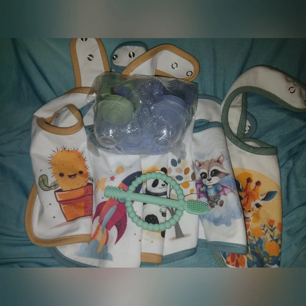 Waterproof Bibs & Teether Set